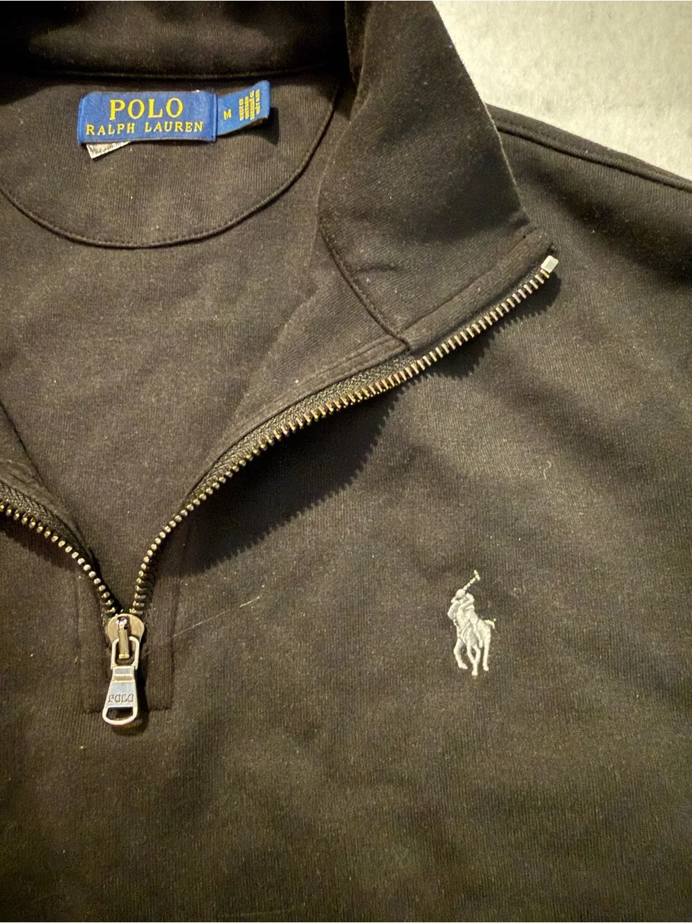 Ralph Lauren Black Quarter-Zip Men's Sweater